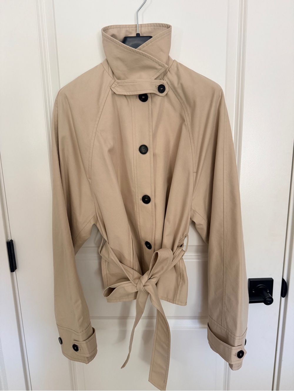 Zara Beige Tie-Waist Trench Coat Small